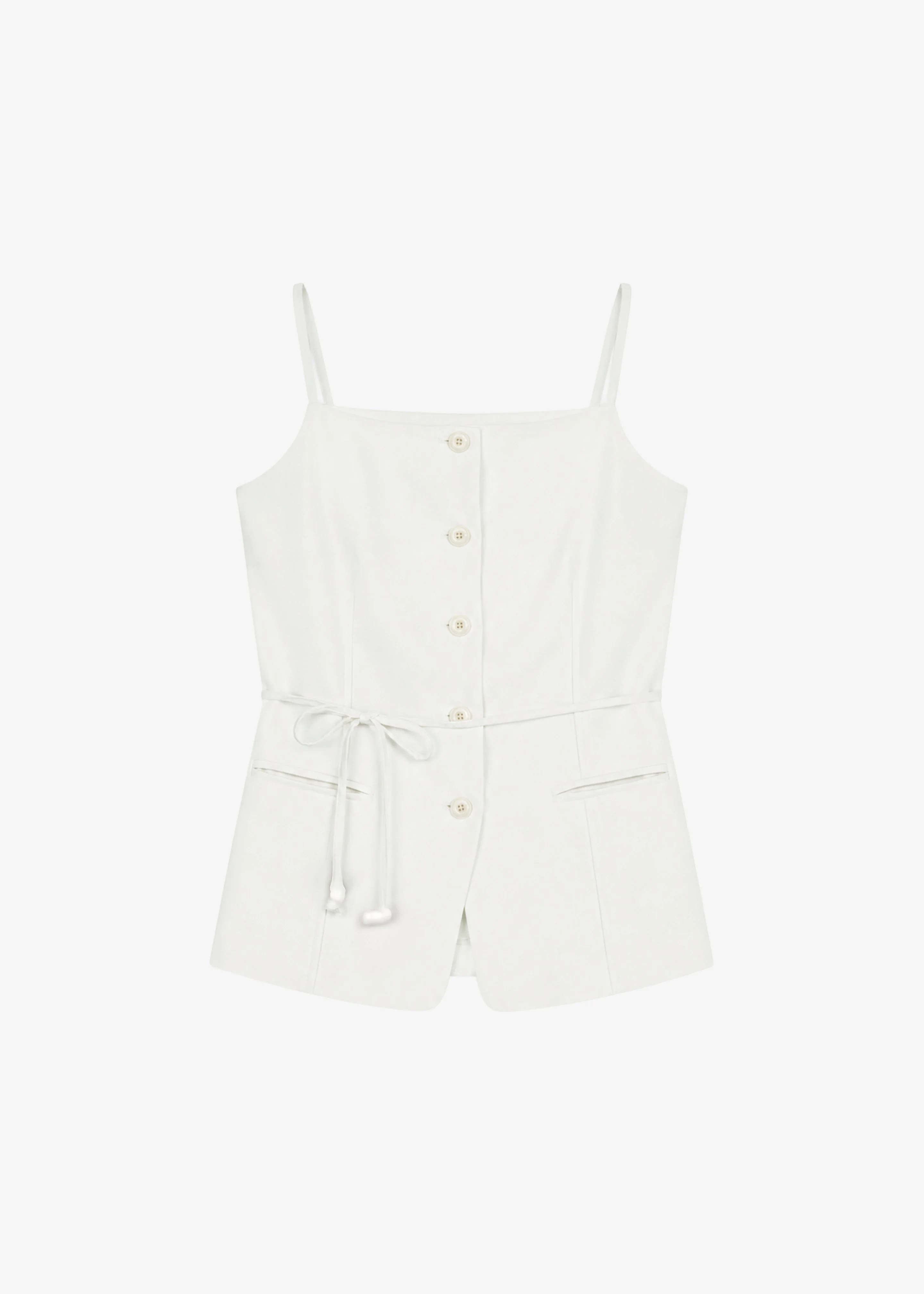 Lisboa Tie Vest - Ivory - 1