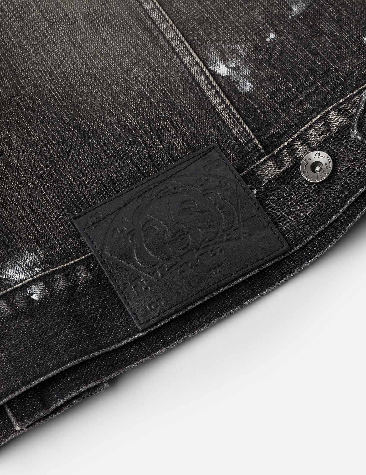 Leather Seagull Appliqué Relax Fit Denim Jacket - 11