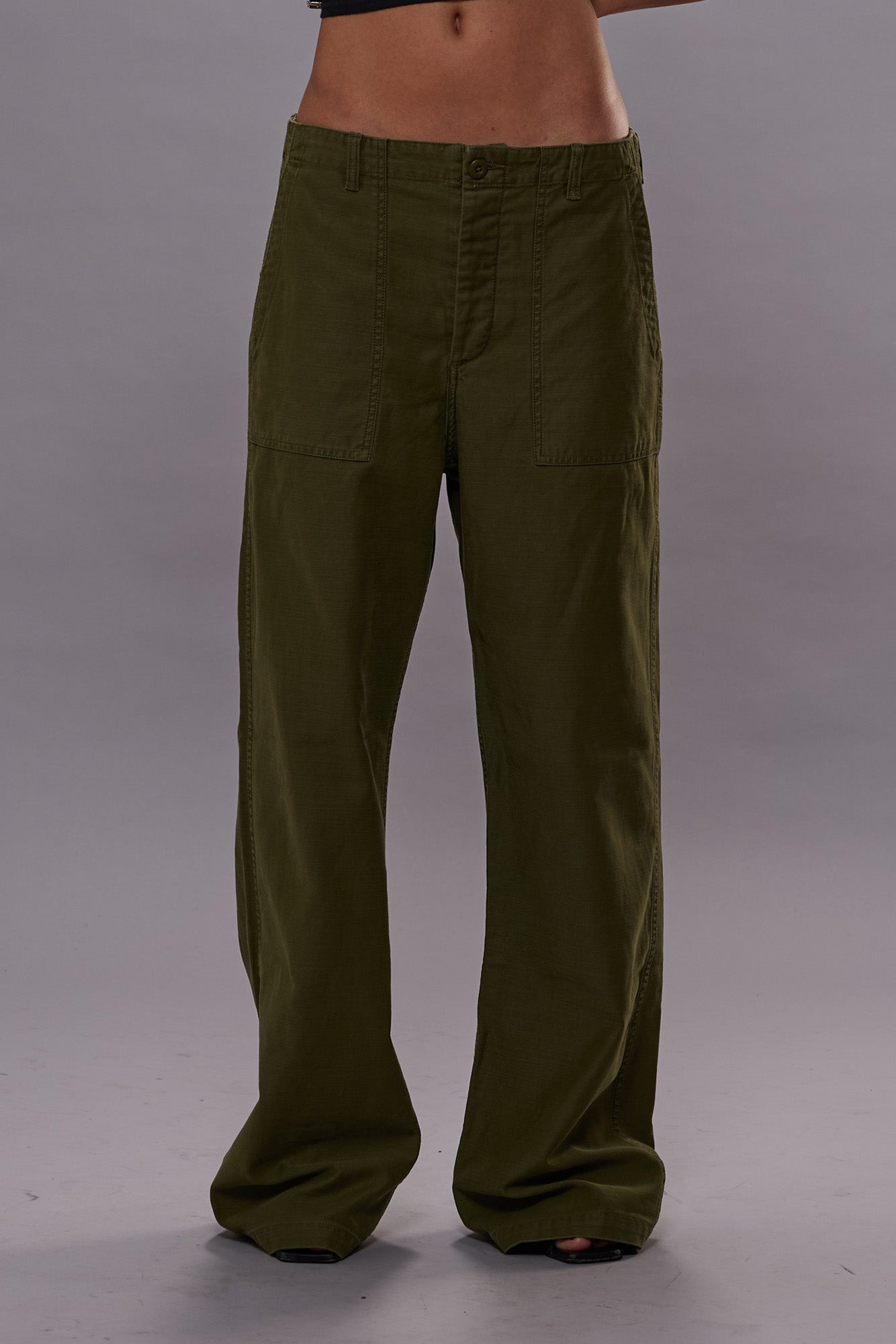 Wide Leg Utility Pant - Olive | R13 - 3