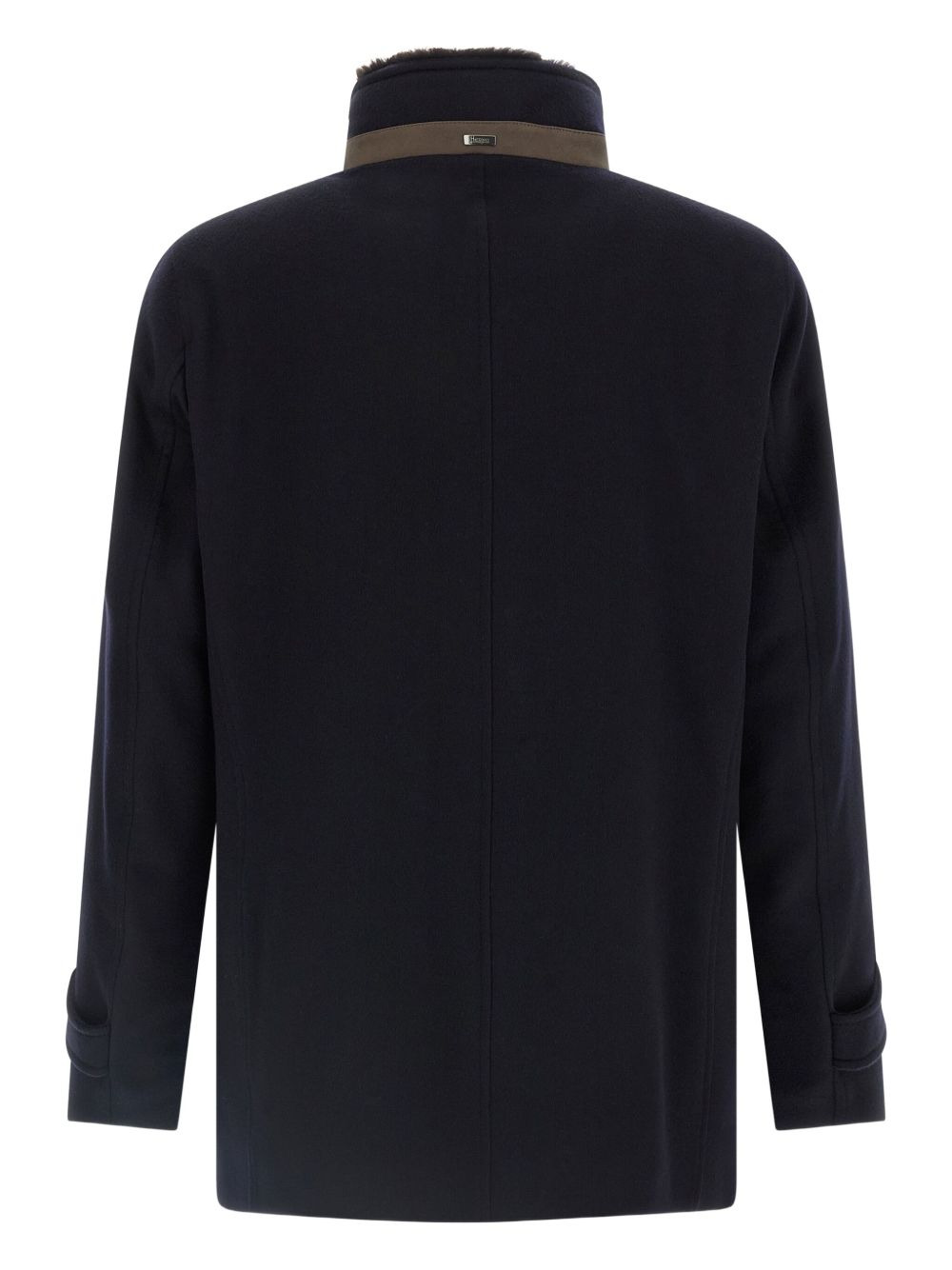 high-neck quilted cashmere coat - 2