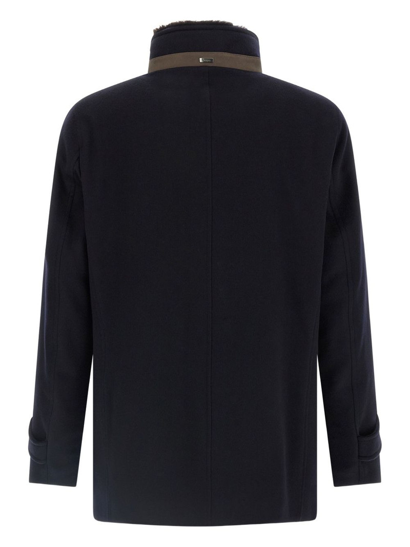 Herno high-neck quilted cashmere coat outlook