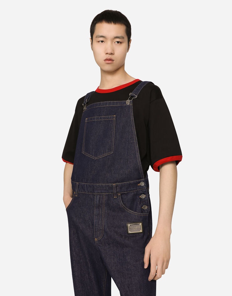Blue denim dungarees - 4