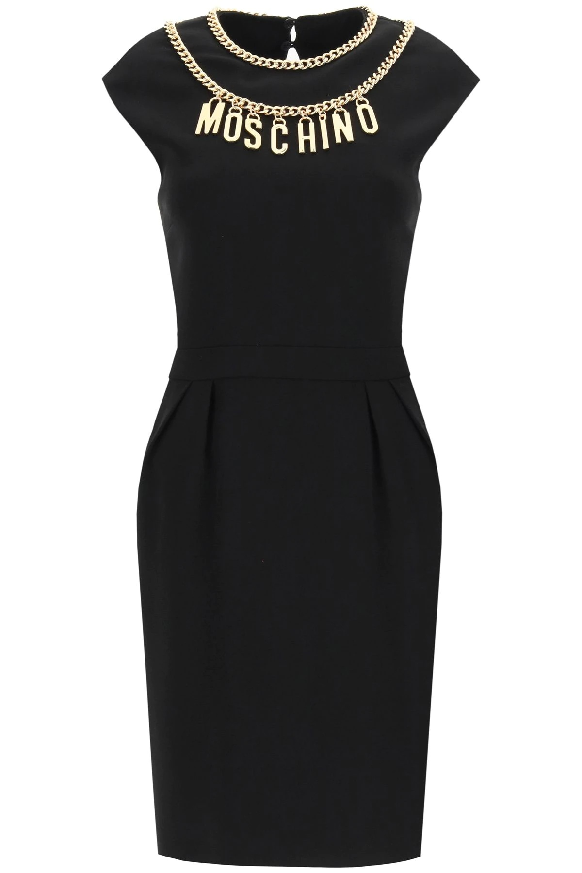 SHORT DRESS WITH LOGO LETTERING AND CHARM - 1