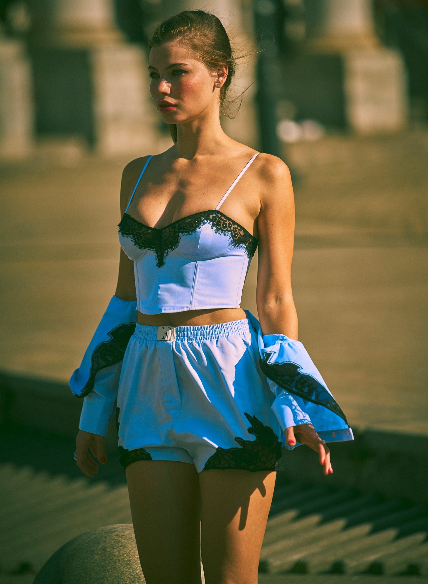 Poplin & Lace Bustier - 7