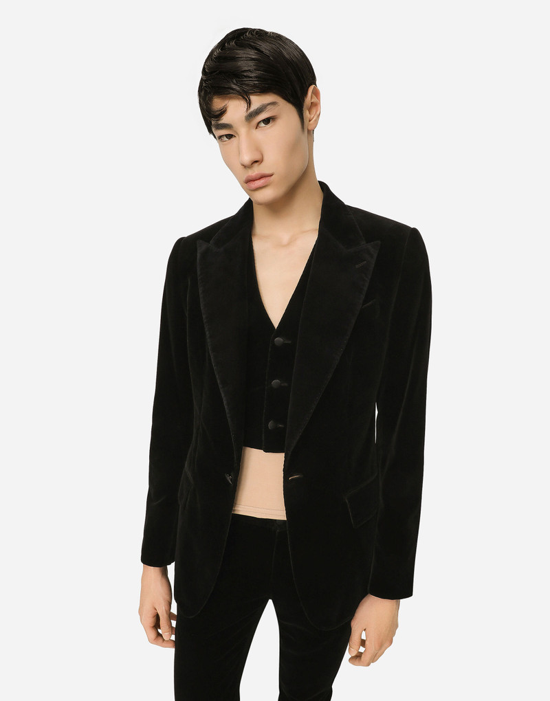 Single-breasted smooth velvet suit 4