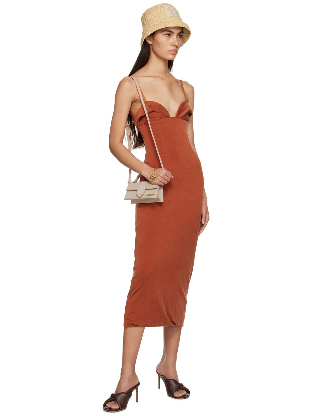 Orange Le Raphia 'La Robe Praia' Midi Dress - 4