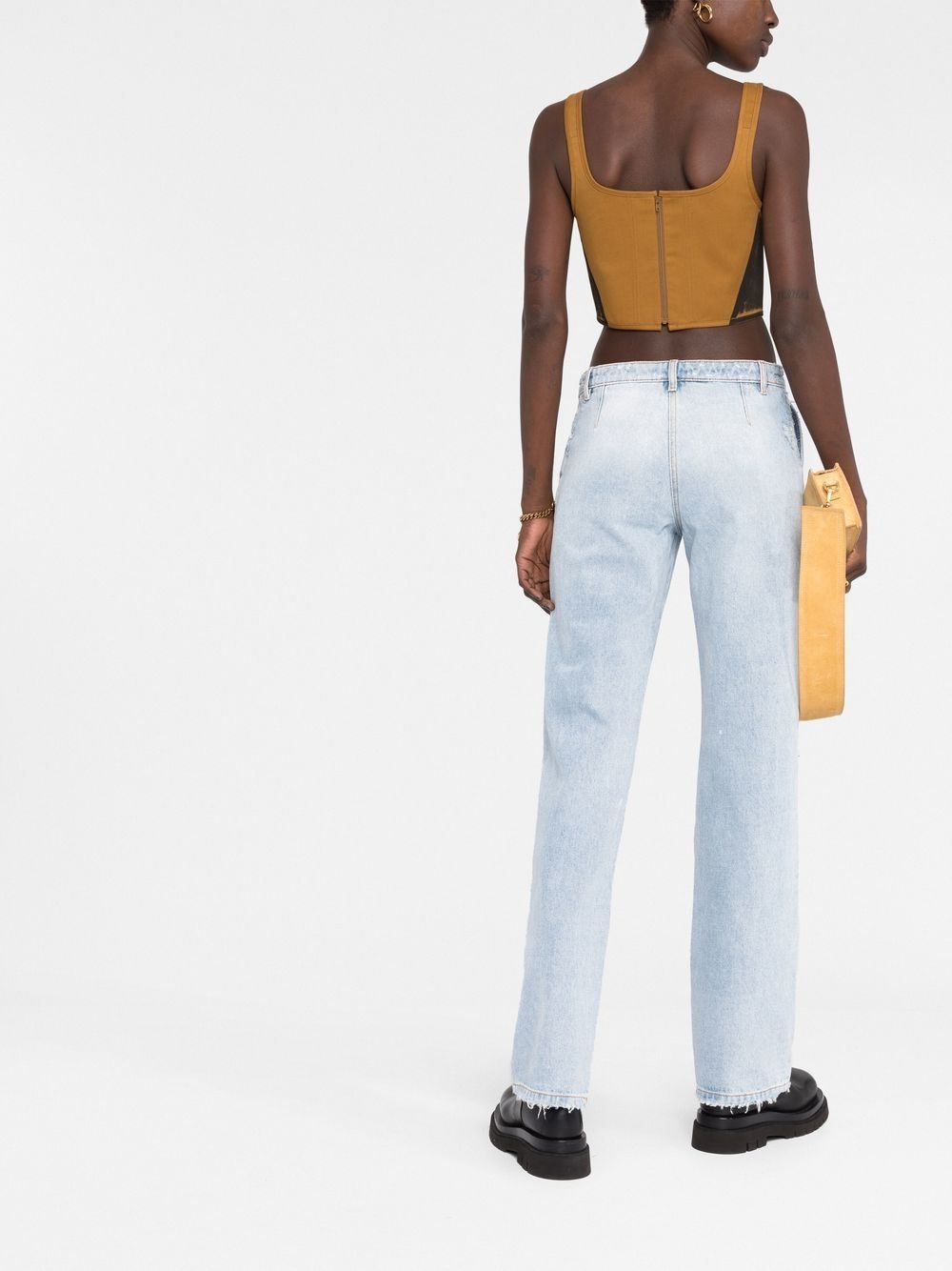 ripped straight-leg jeans - 4