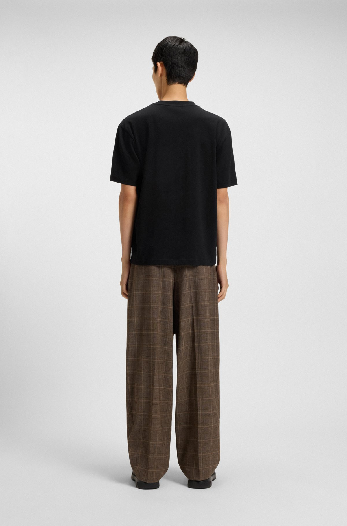 COTTON JERSEY T-SHIRT WITH CURVED LOGO - 5