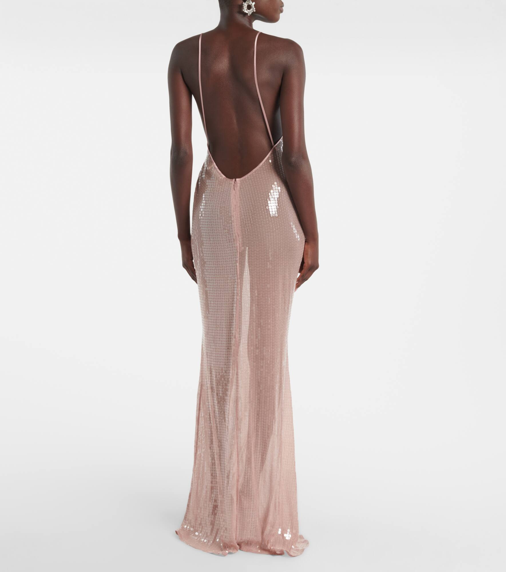 Claudie sequined sheer maxi dress - 3