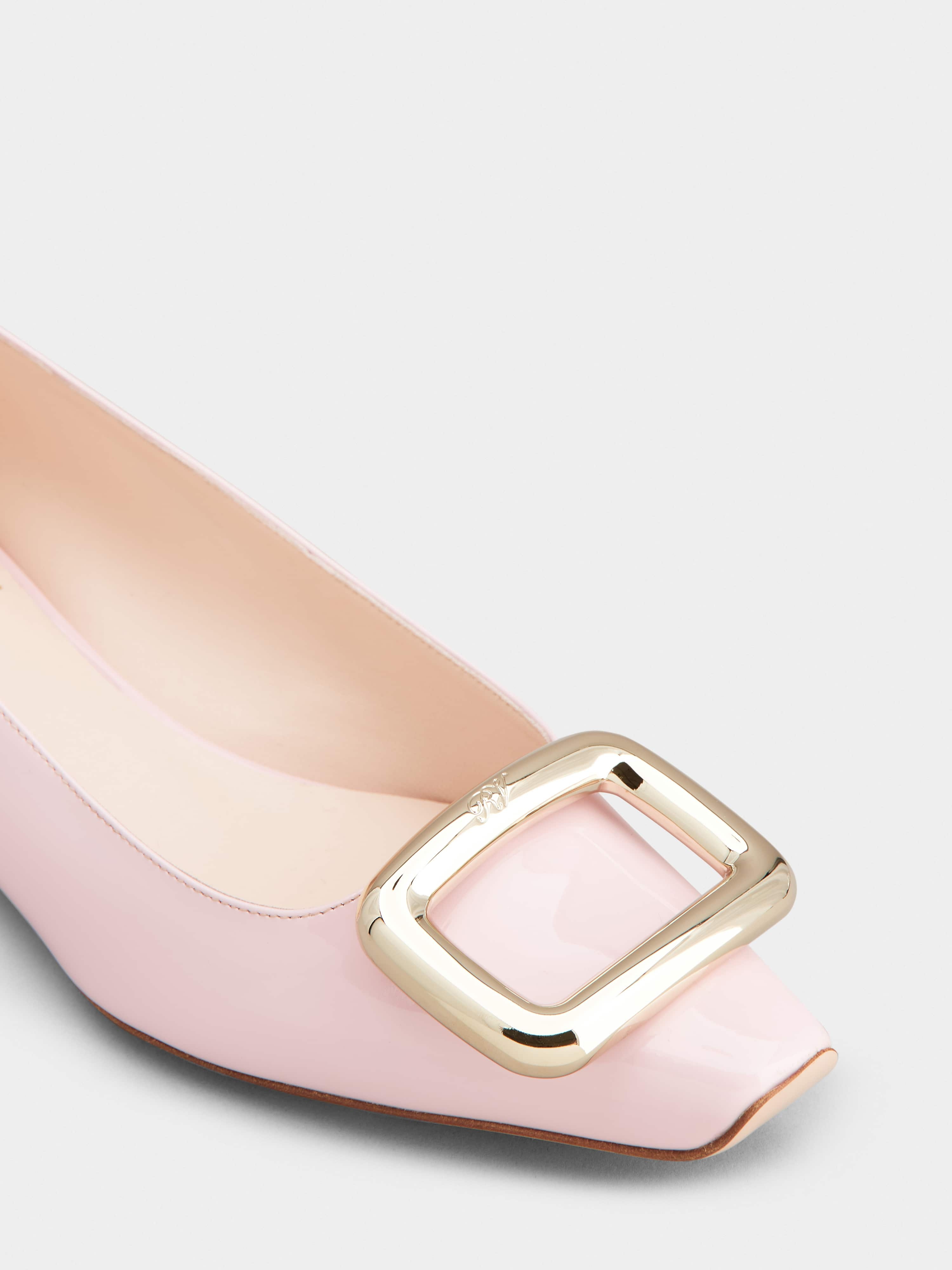 Viv' Choc Metal Buckle Ballerinas in Patent Leather - 3