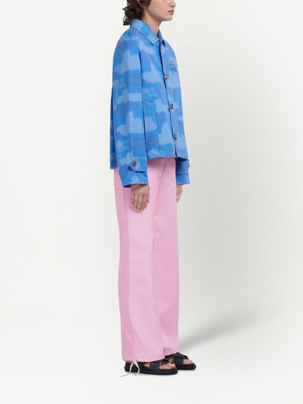 embroidered-logo straight-leg trousers - 2