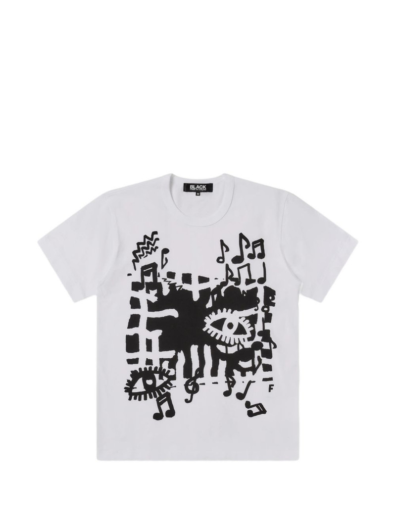 BLACK COMME des GARÇONS graphic-print T-shirt outlook