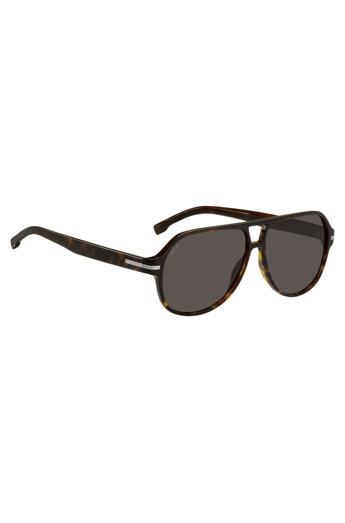 DOUBLE-BRIDGE SUNGLASSES IN HAVANA ACETATE WITH SIGNATURE HARDWARE - 4