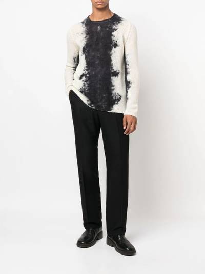 Avant Toi distressed-finish round neck sweater outlook