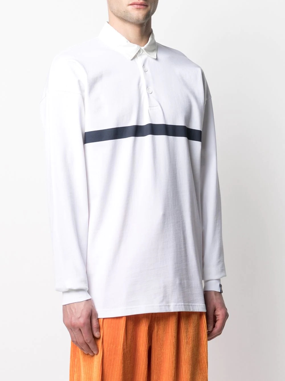 stripe detail rugby polo shirt - 3