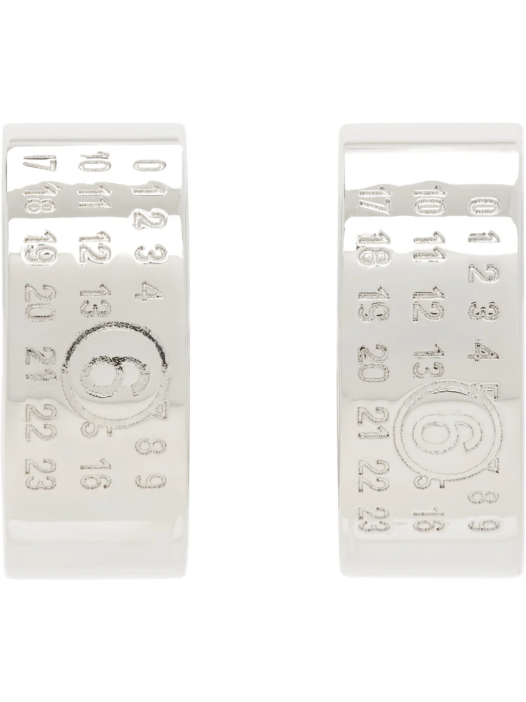 Numeric Minimal Signature Hoop Earrings - 1