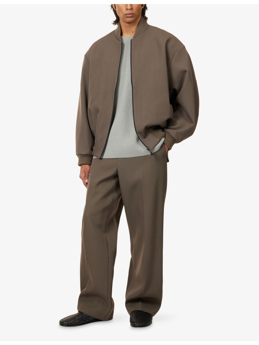 Tailored Wide-Leg Wool And Cotton Trousers - 2