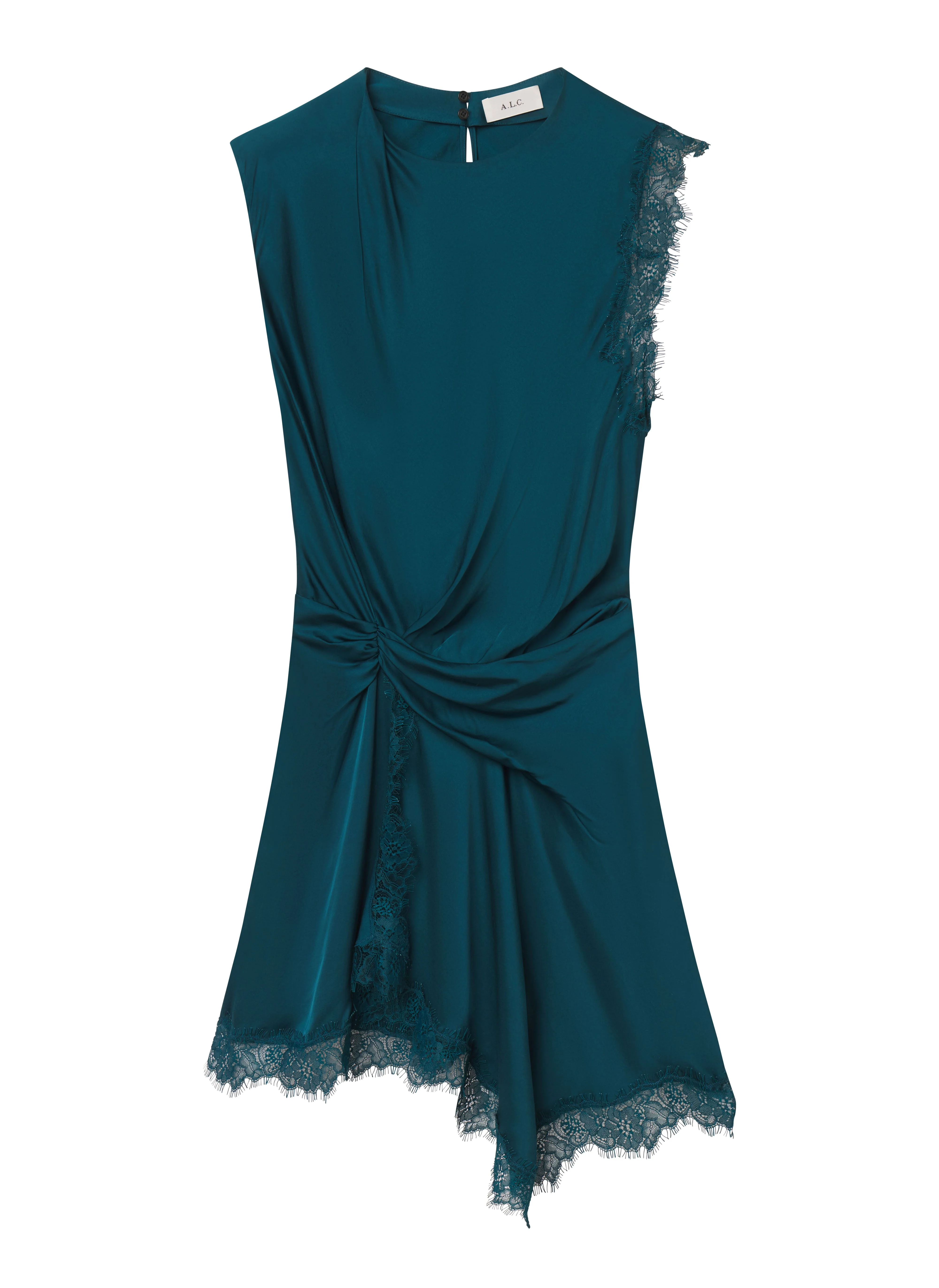 Dion Satin and Lace Mini Dress - 1