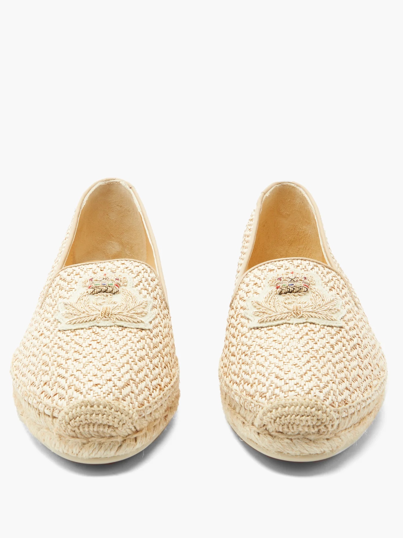 Nanou zardozi-crest raffia espadrilles - 5