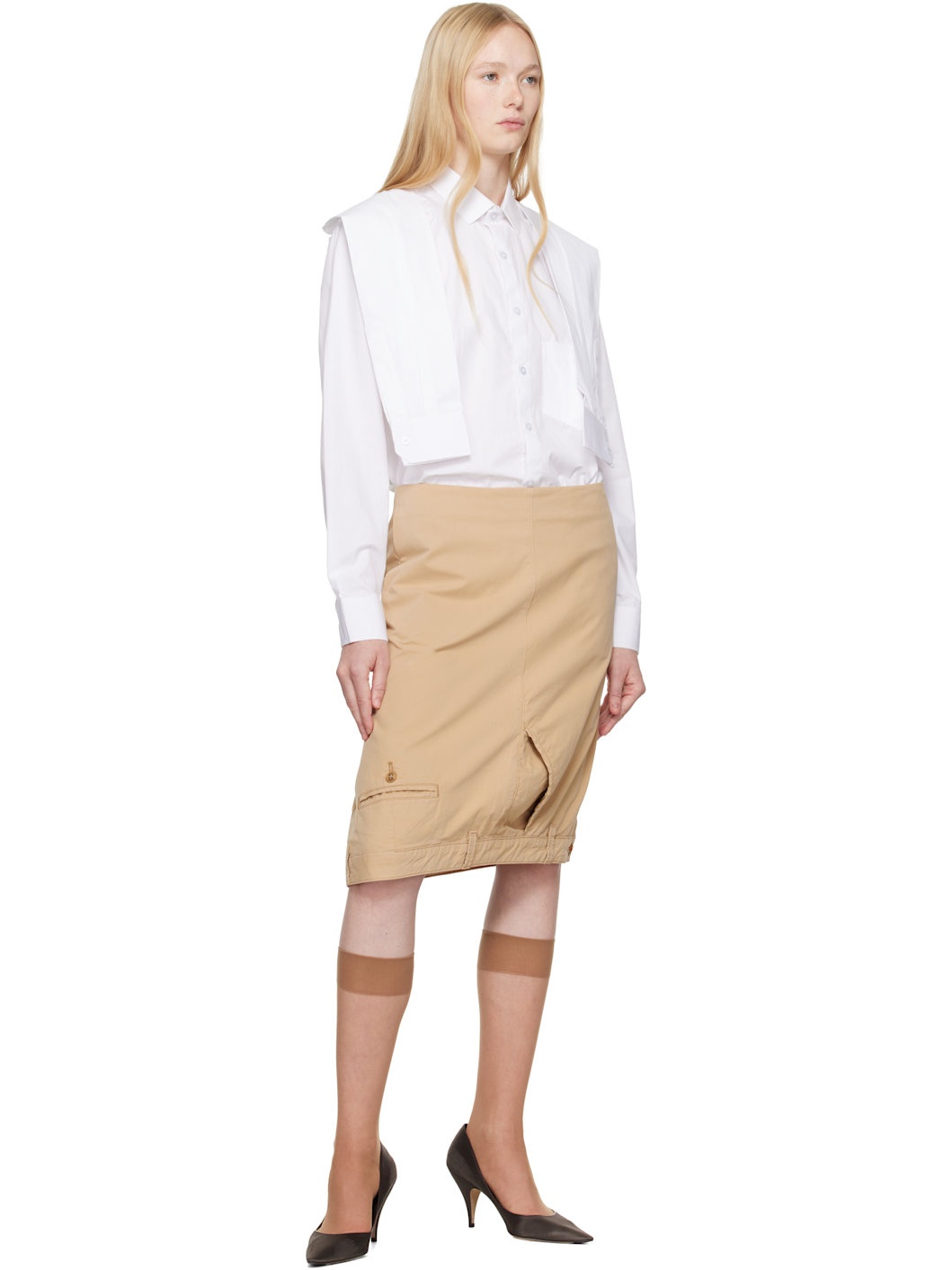 Upside Down Trouser Midi Skirt - 4