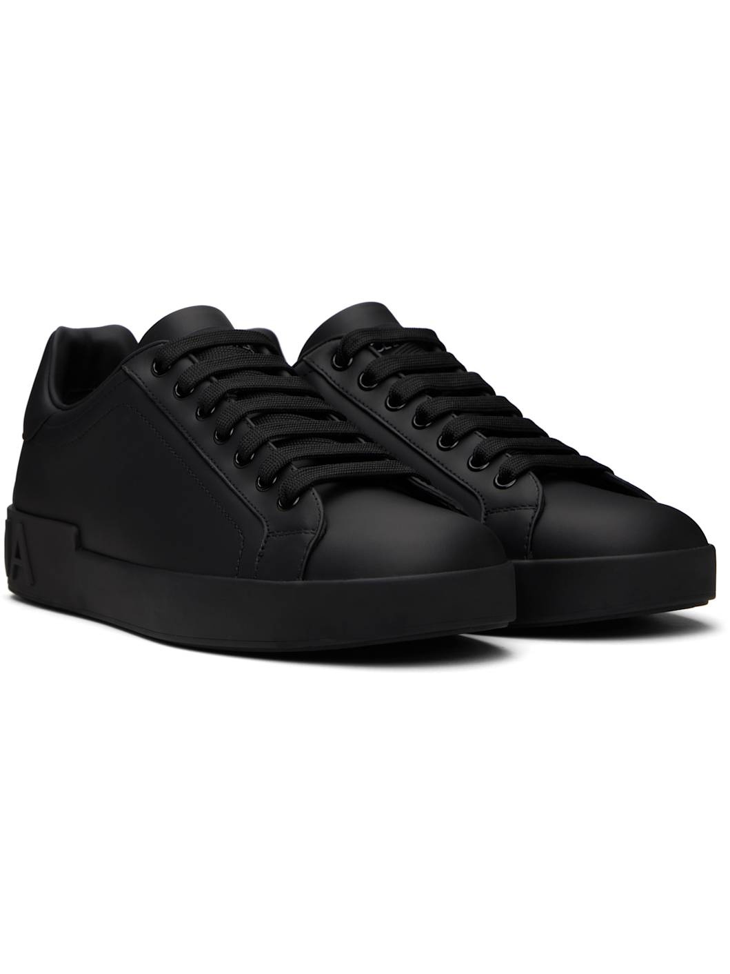 Black Calfskin Portofino Sneakers - 4
