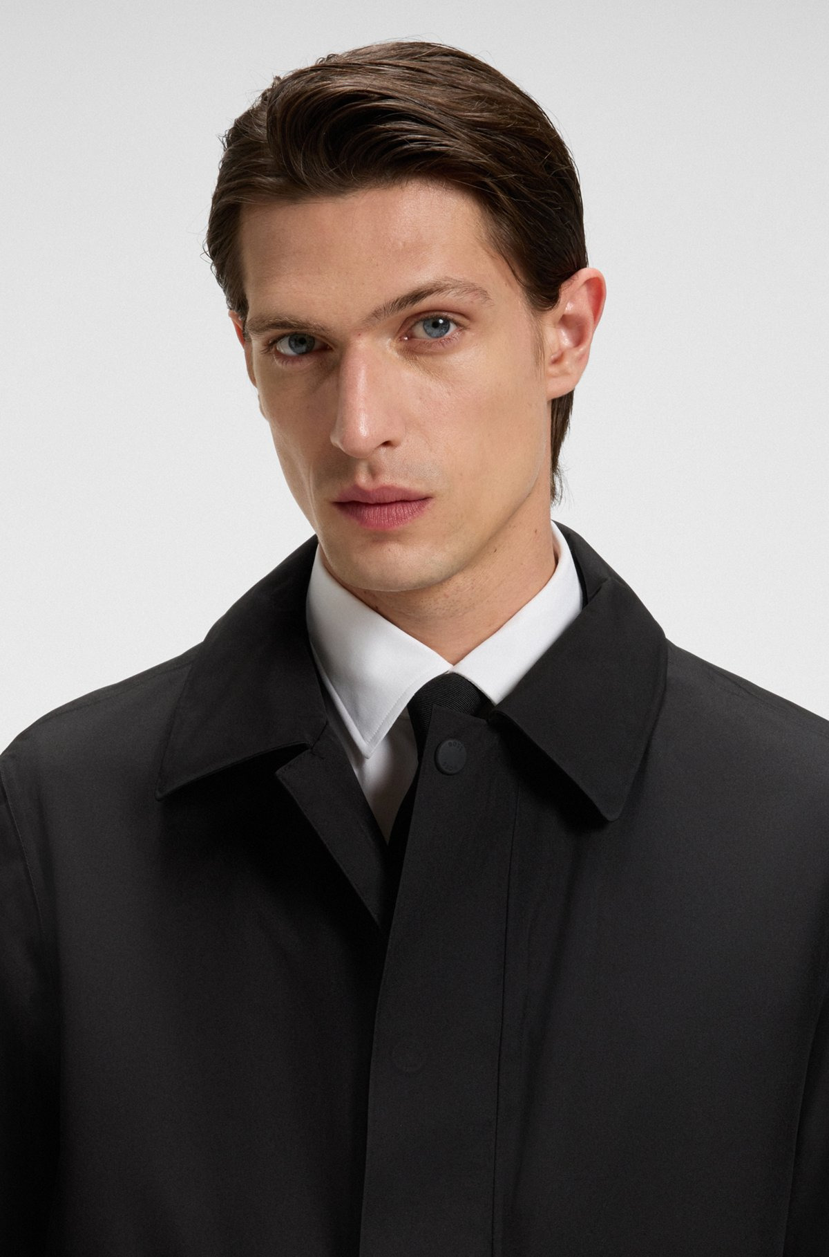 WATER-REPELLENT TAILORED COAT WITH CONCEALED ZIPPER - 3