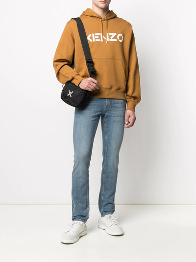 KENZO logo print drawstring hoodie outlook