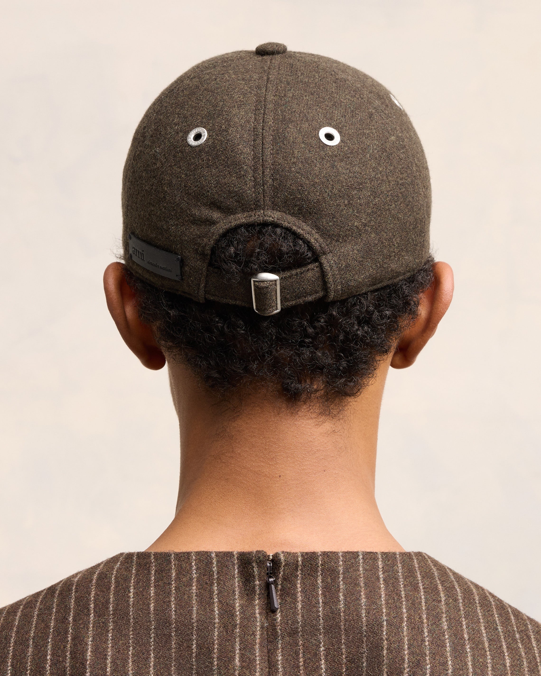 AMI ALEXANDRE MATTIUSSI LEATHER PATCH CAP - 6