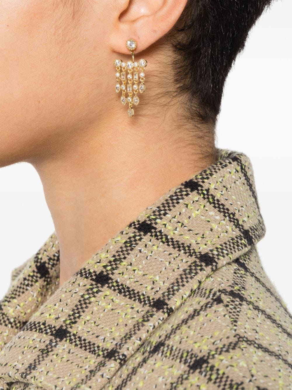 crystal-embellished asymmetric earrings - 2