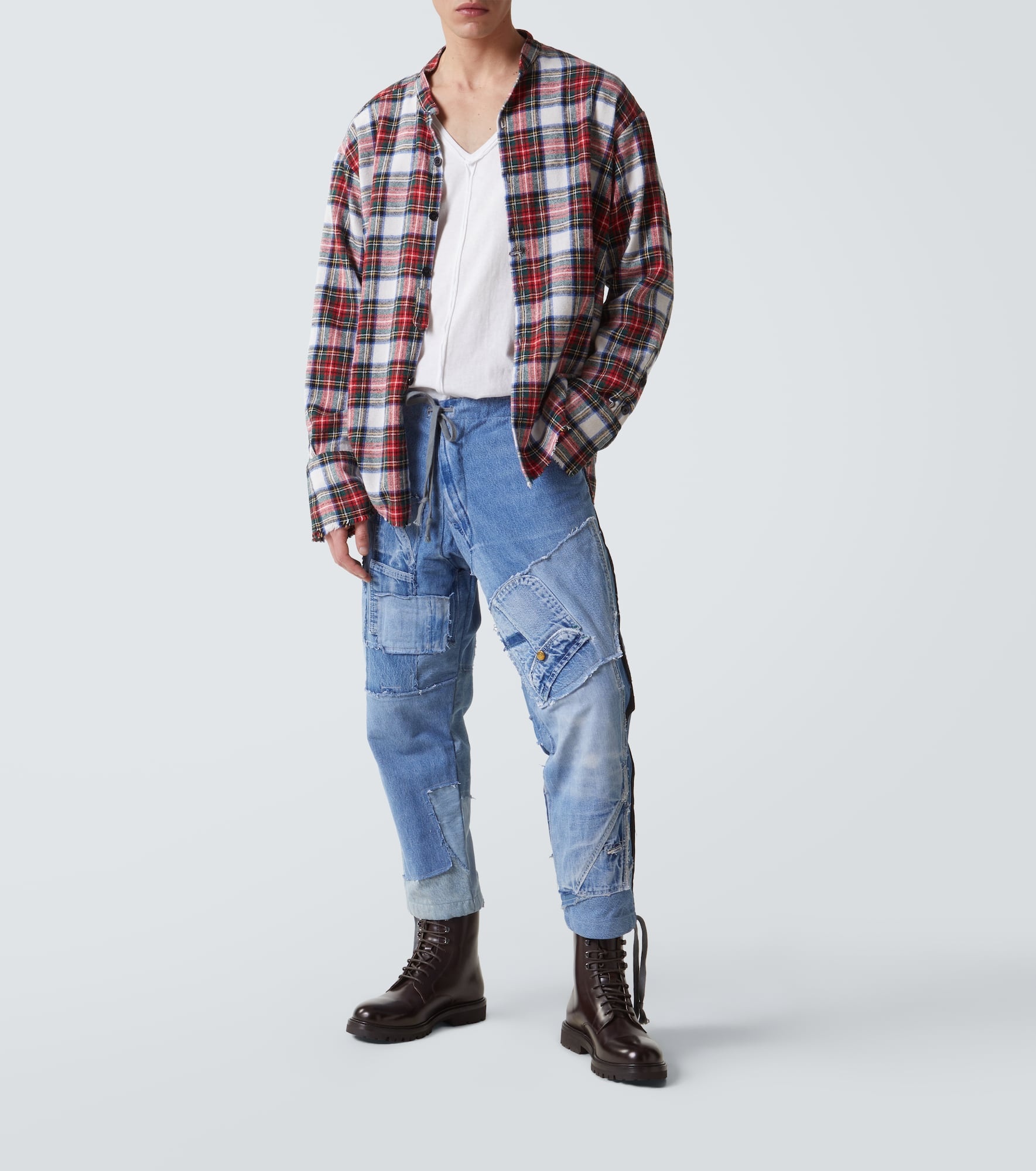 Patchwork straight jeans - 2