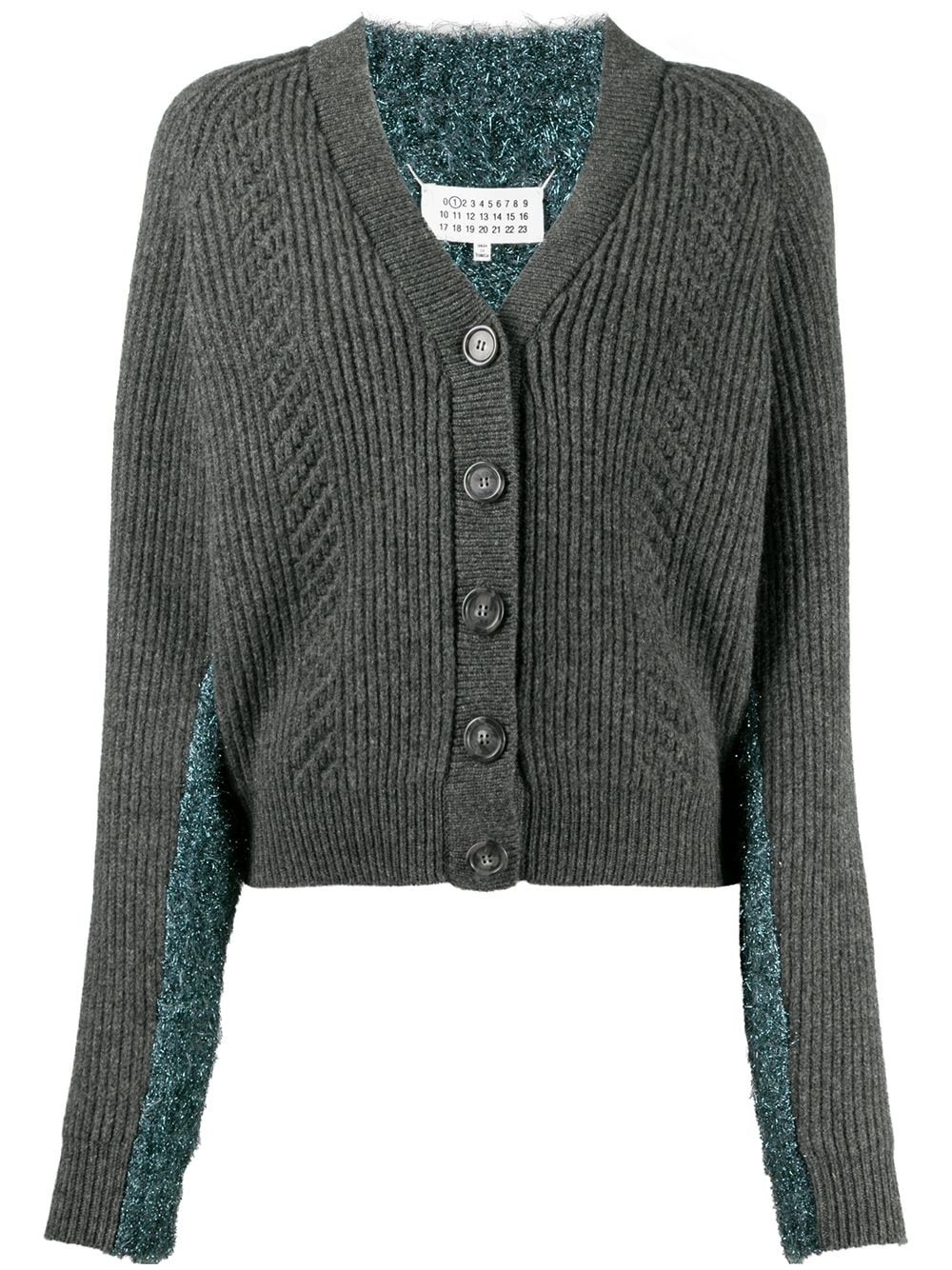 metallic-thread cardigan - 1