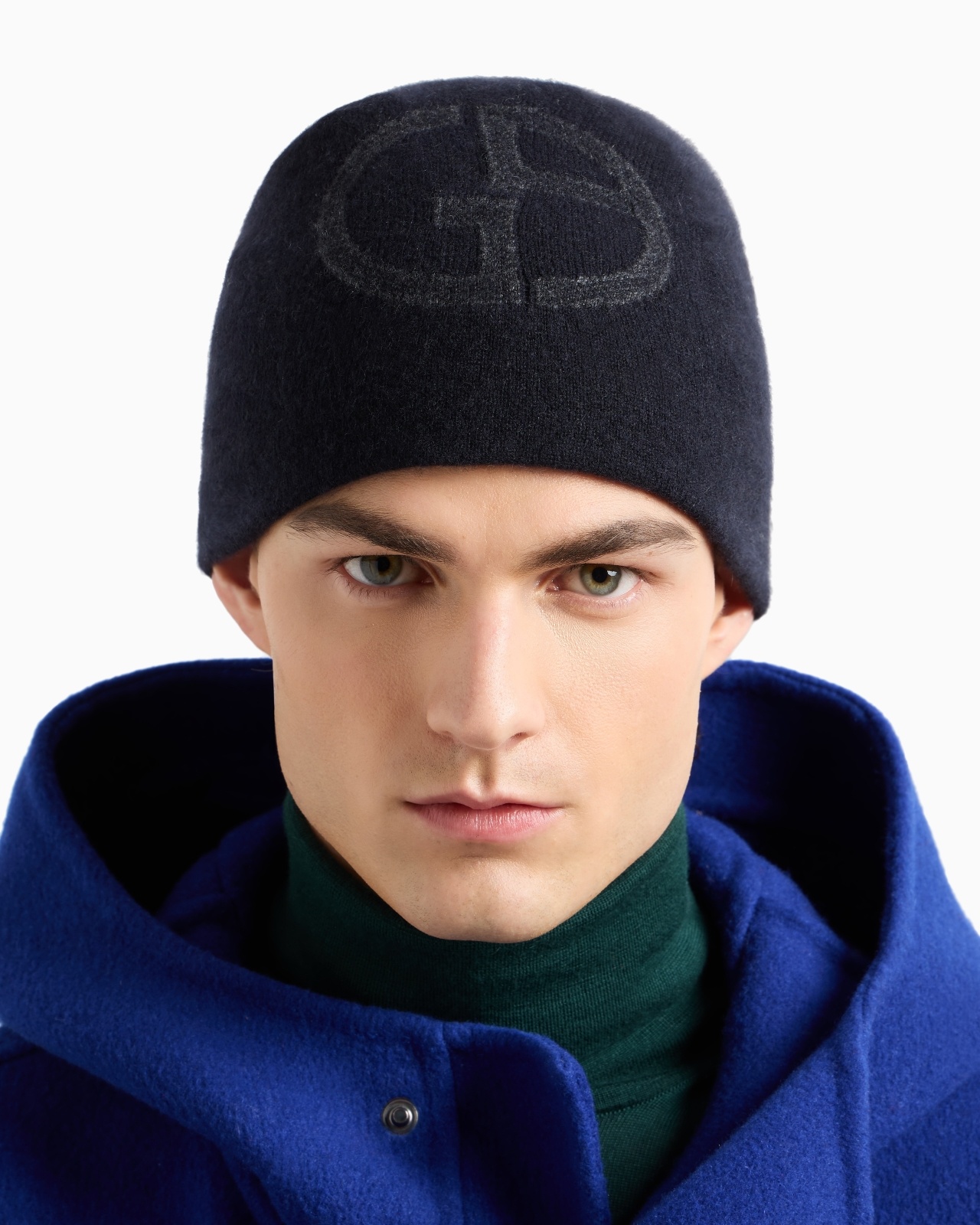 CASHMERE BEANIE WITH GA LOGO INTARSIA - 4