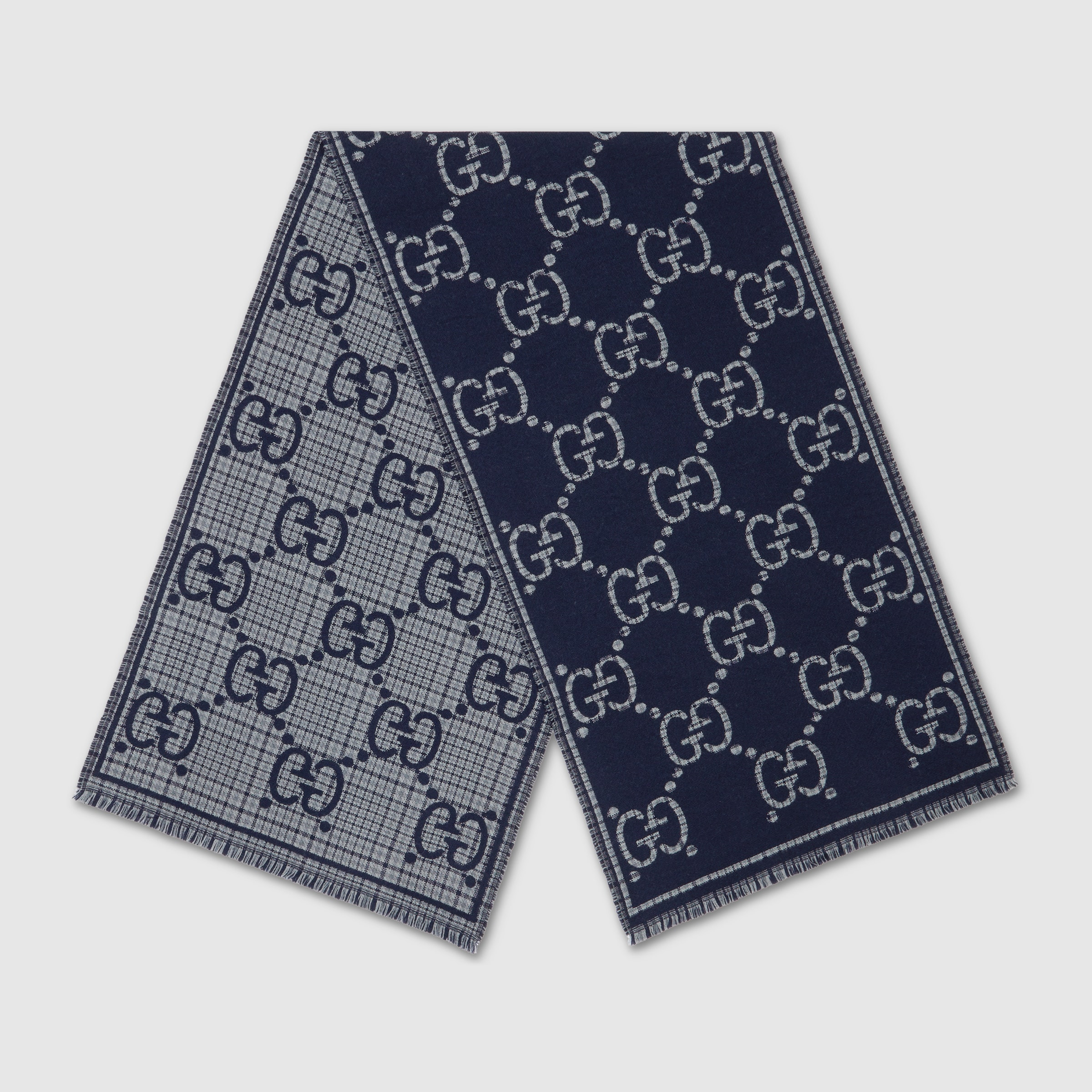 Check GG wool scarf - 2