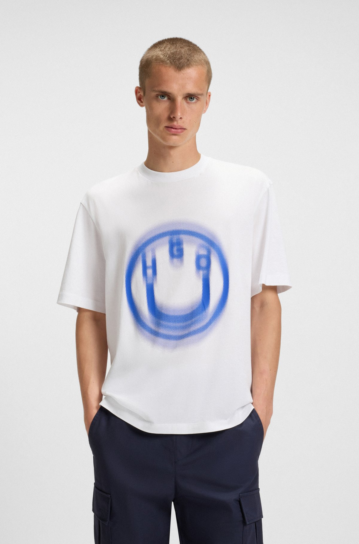 ALL-GENDER T-SHIRT WITH BLURRED LOGO PRINT - 2
