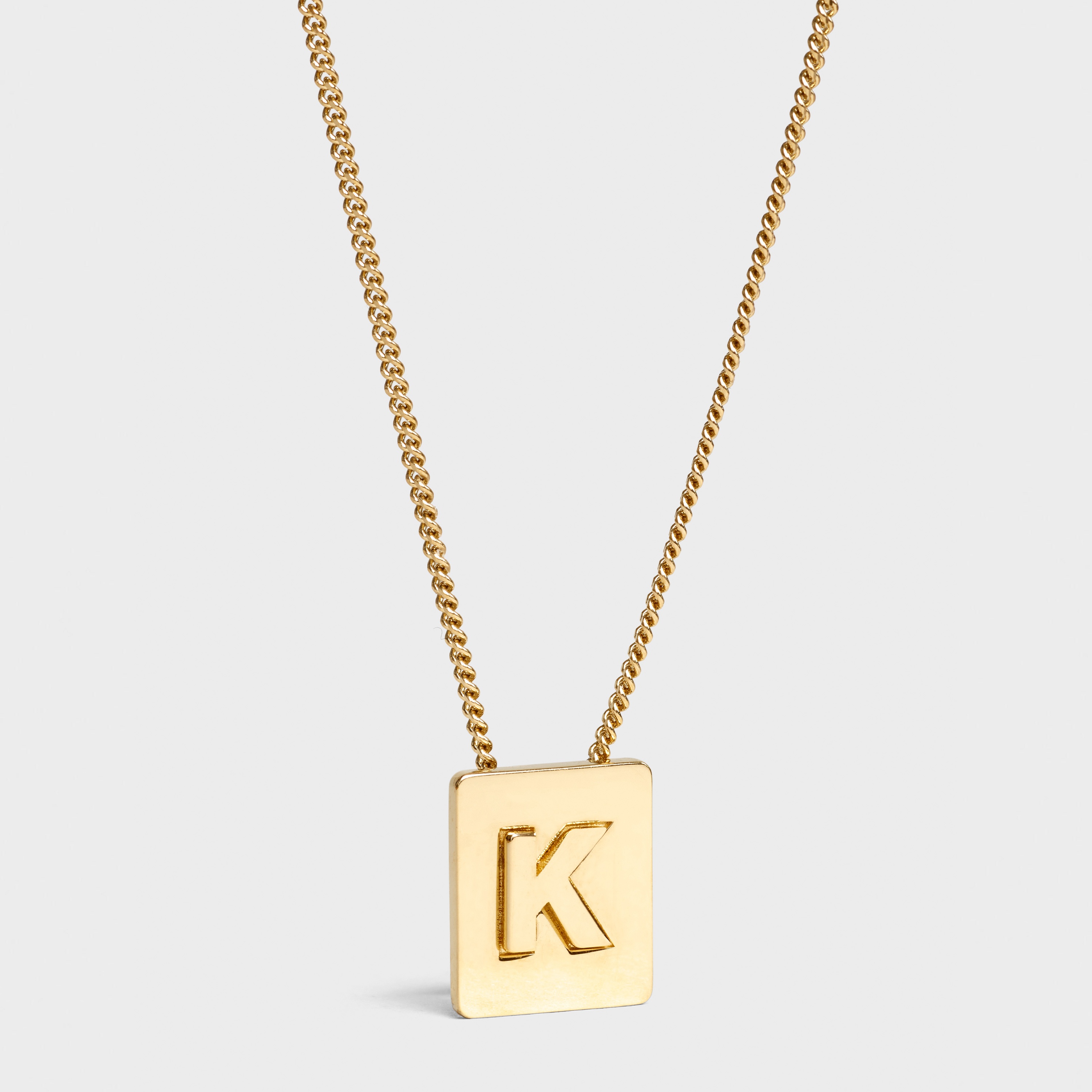 Alphabet K Necklace in Brass with Gold finish - 1