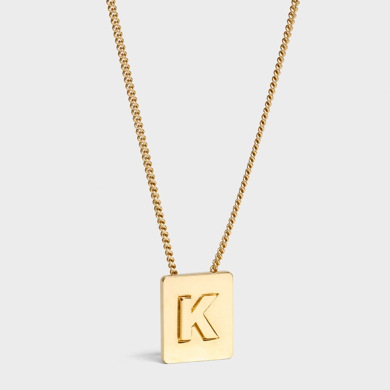 Alphabet K Necklace in Brass with Gold finish 1