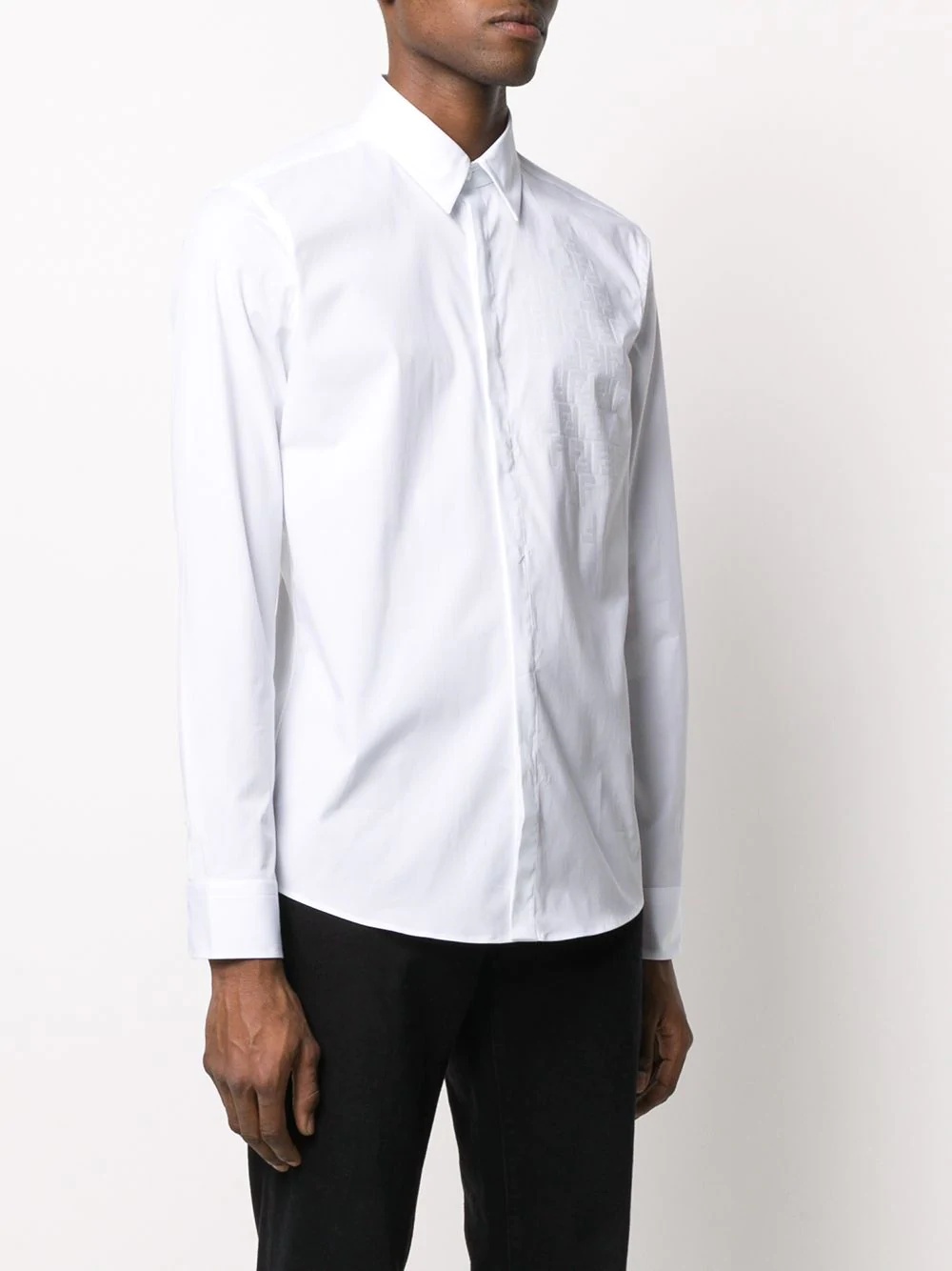 shaded-effect FF motif long-sleeved shirt - 3