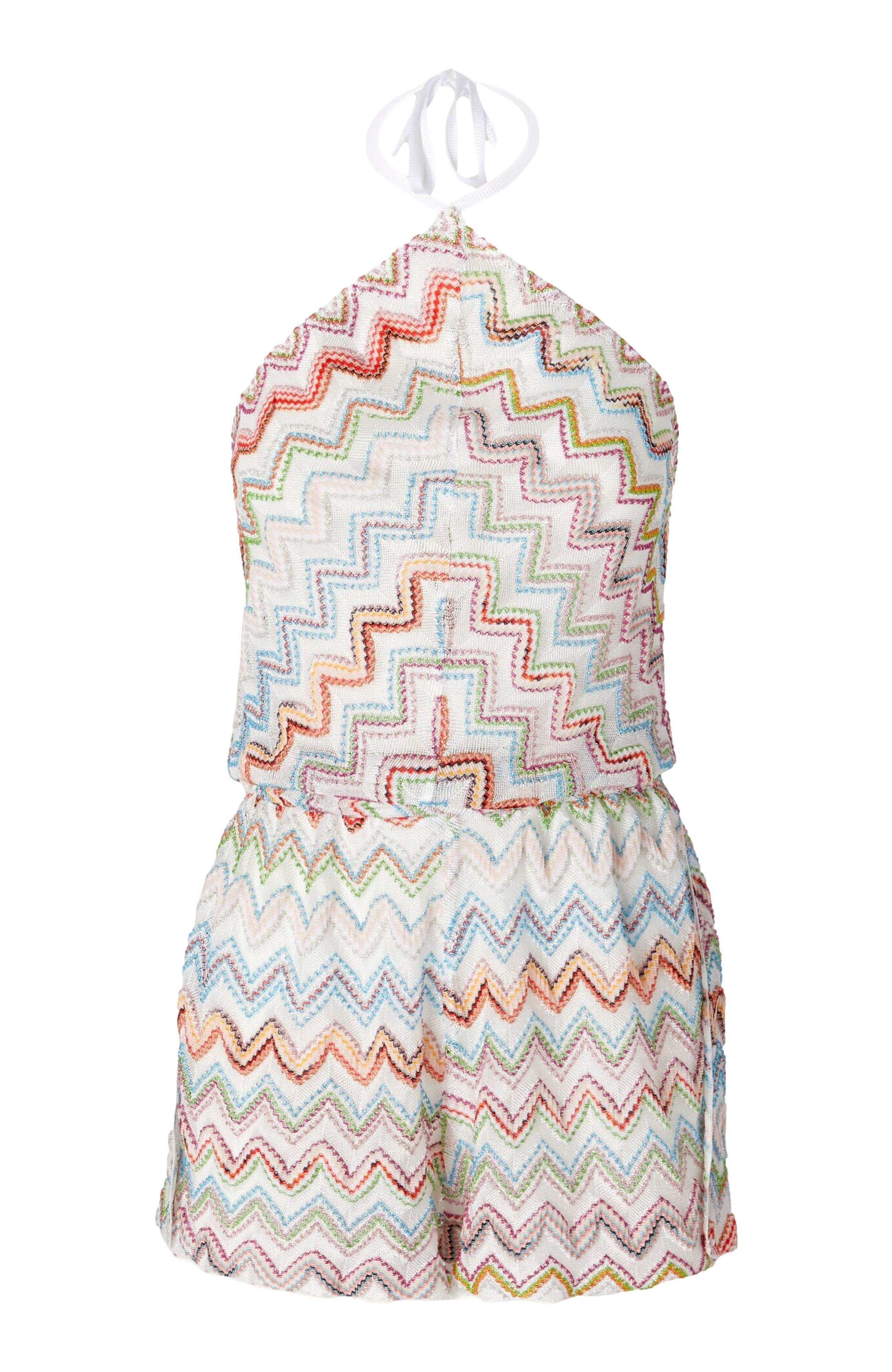 Missoni Short Jumpsuit With 3d Zig Zag Lamé And Halter Neckline in Multicoloured at Nordstrom - 2
