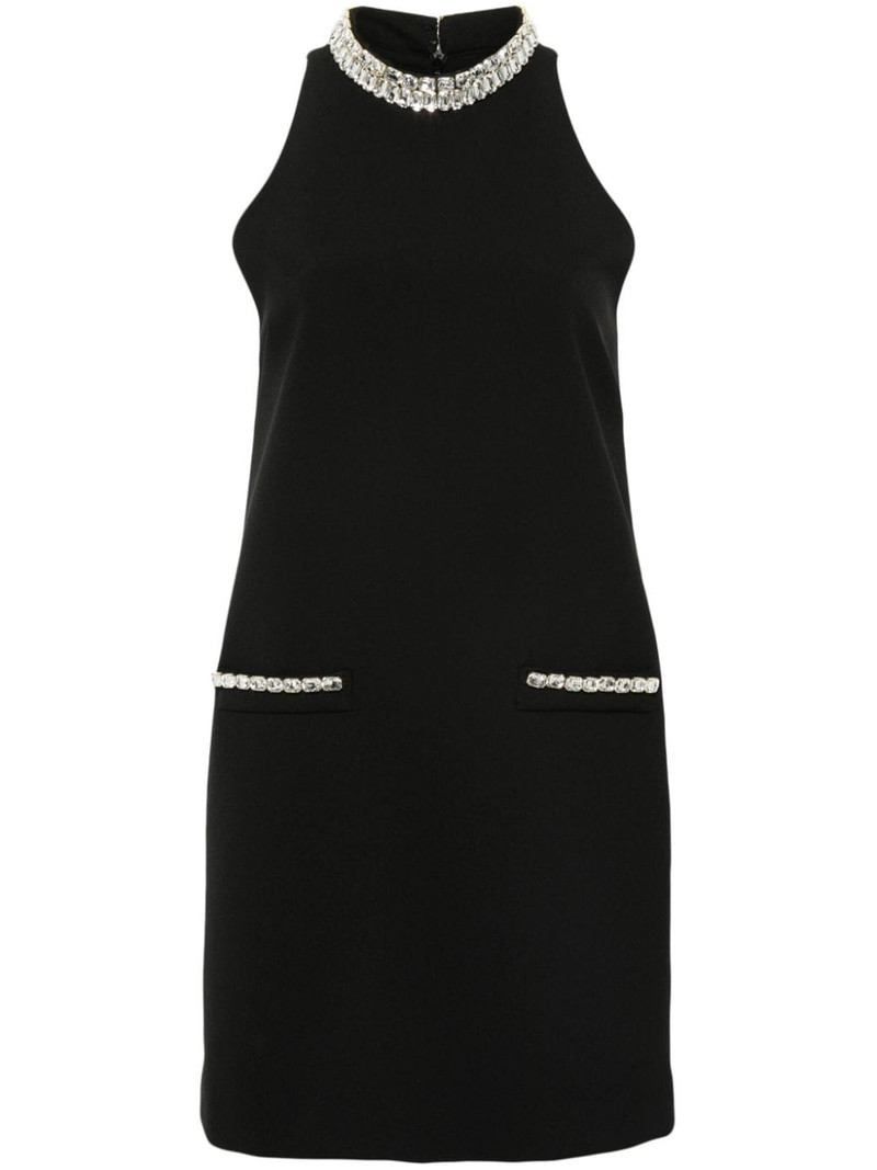 crystal-embellished shift mini dress - 1