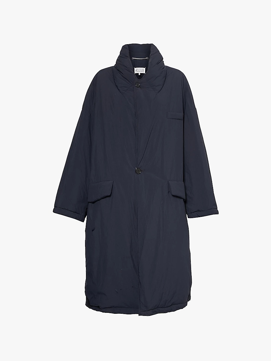 Stand-collar oversized padded shell coat - 1