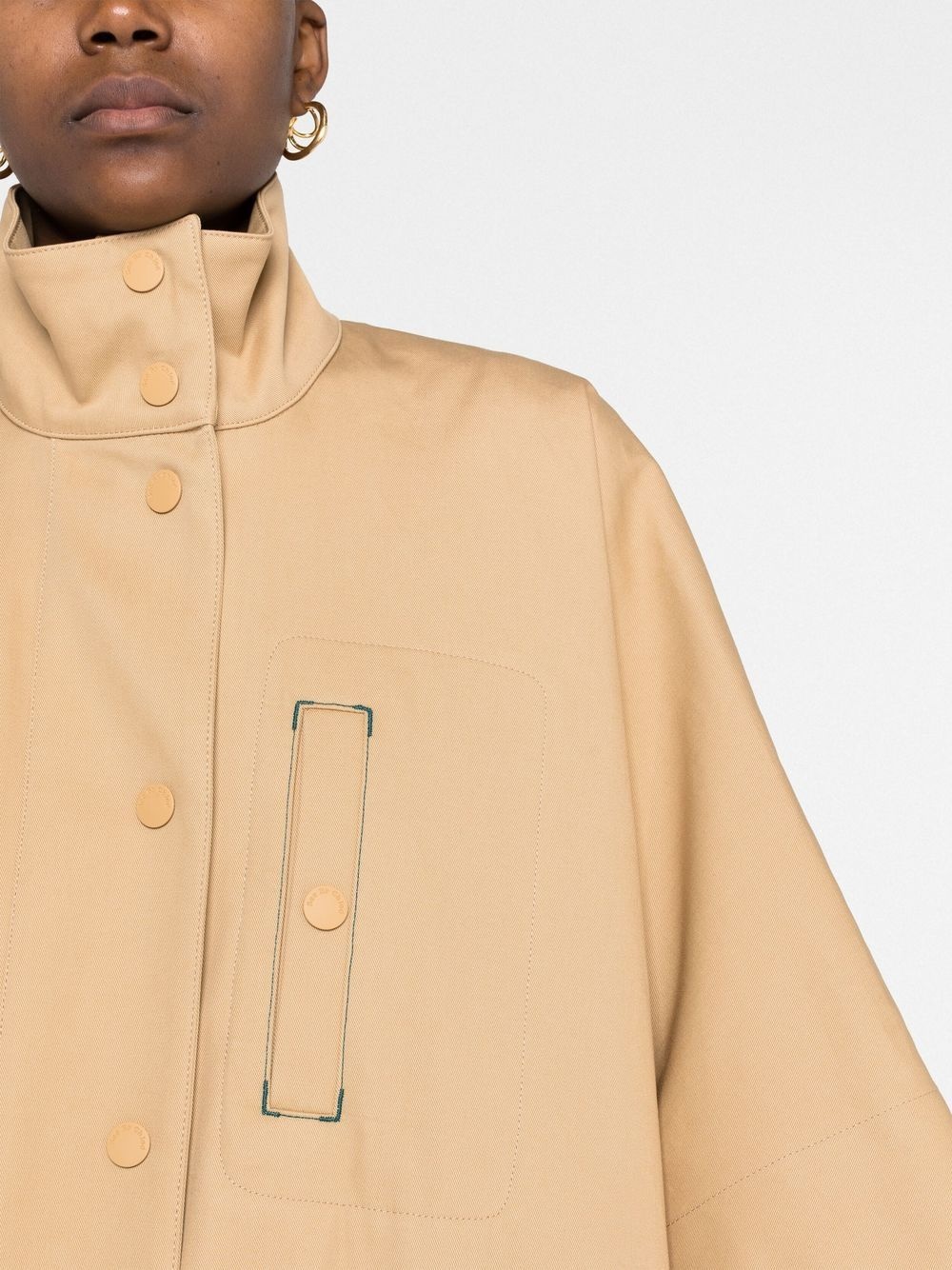 high-neck half-sleeved parka - 5