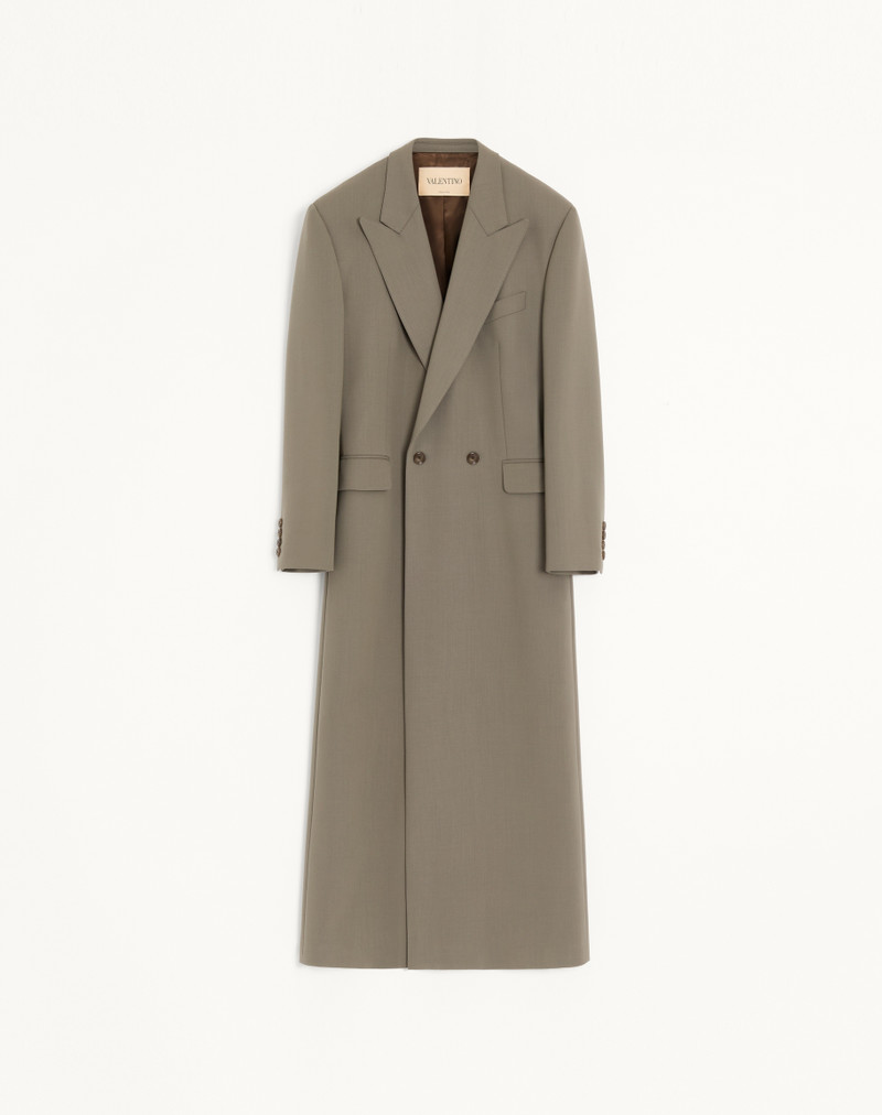 VALENTINO DOUBLE-BREASTED LIGHTWEIGHT WOOL COAT WITH KNOT DETAIL 1