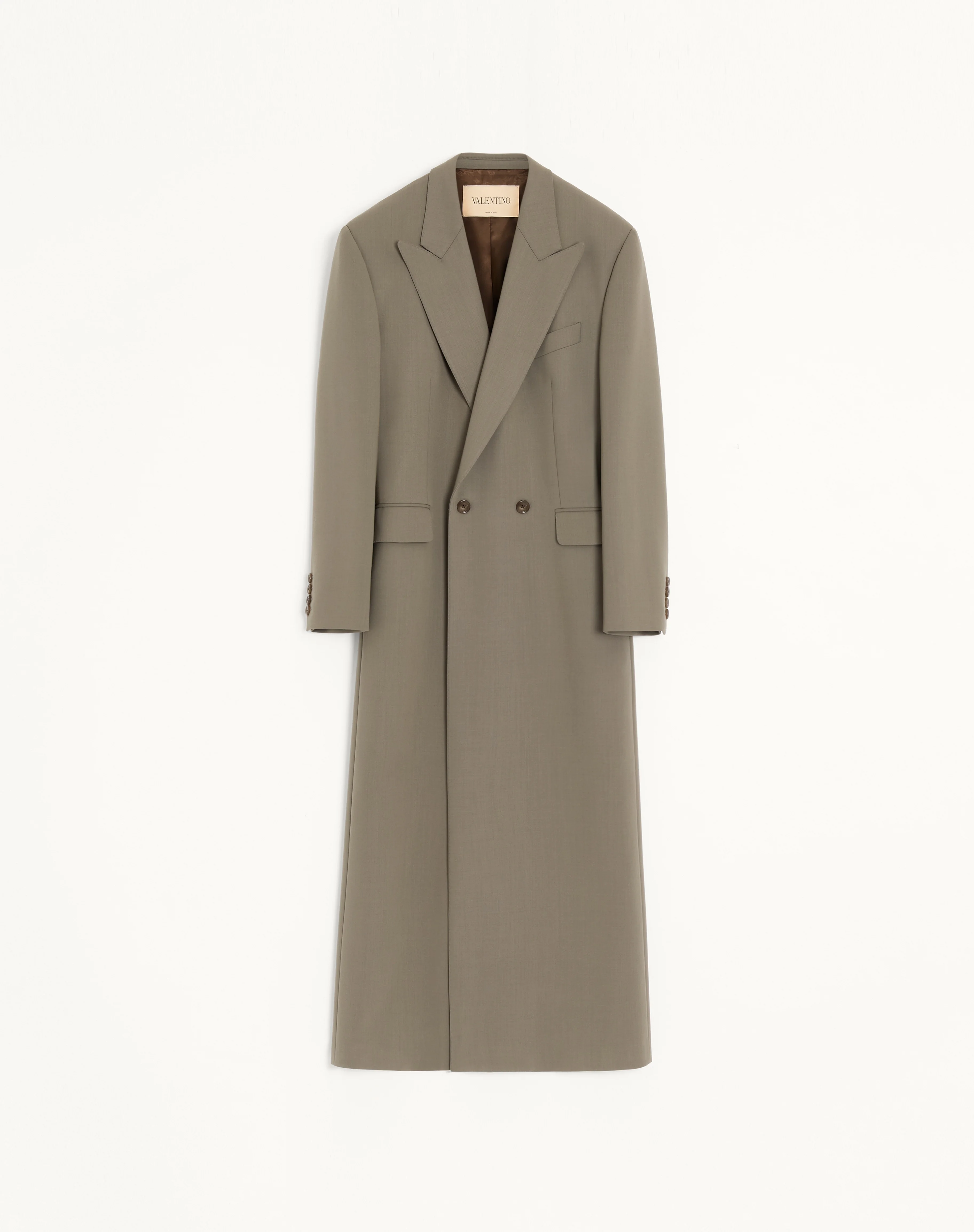 VALENTINO DOUBLE-BREASTED LIGHTWEIGHT WOOL COAT WITH KNOT DETAIL - 1