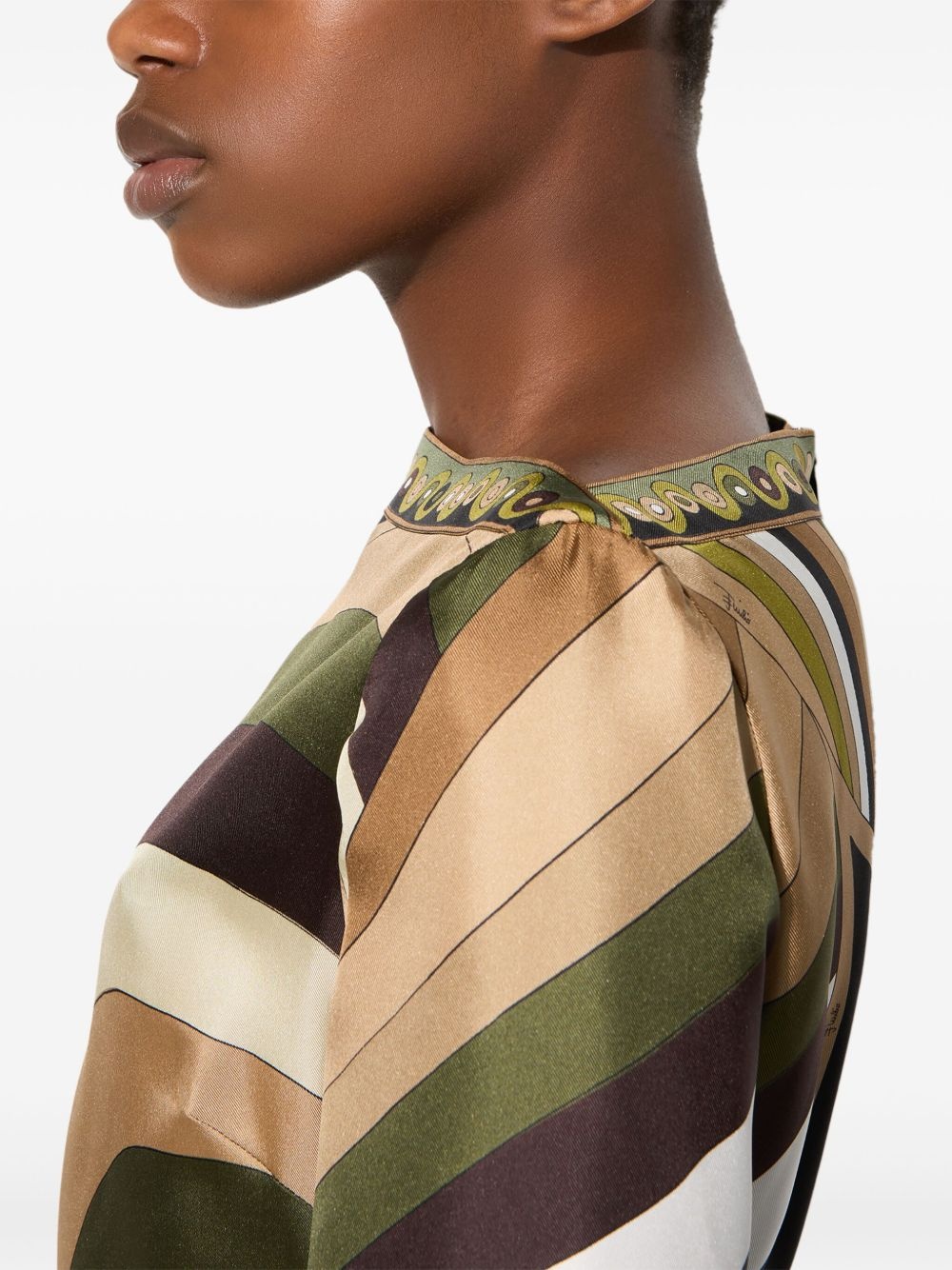 Iride-print silk dress - 5