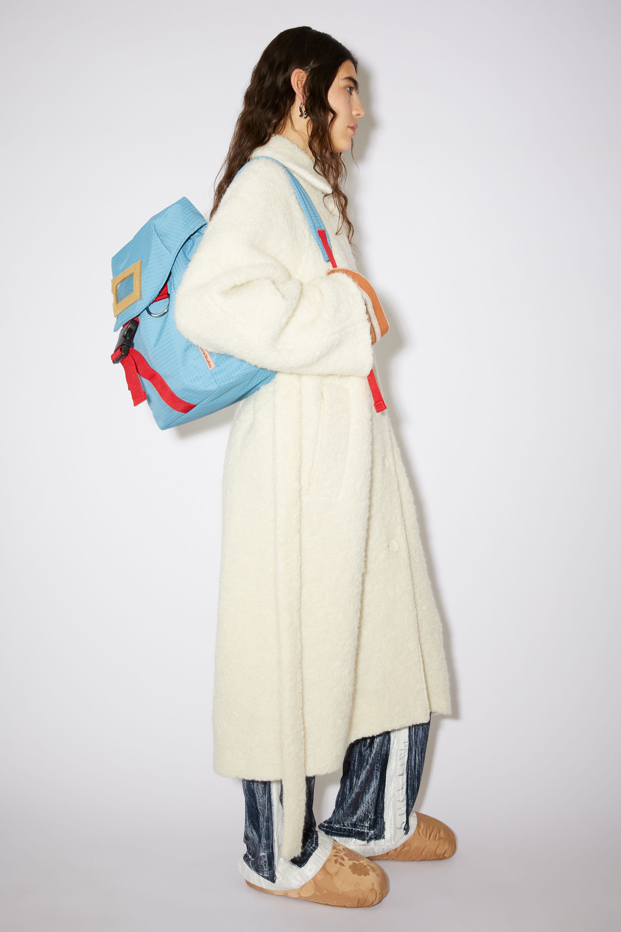 Nylon backpack - Pale blue/red - 2
