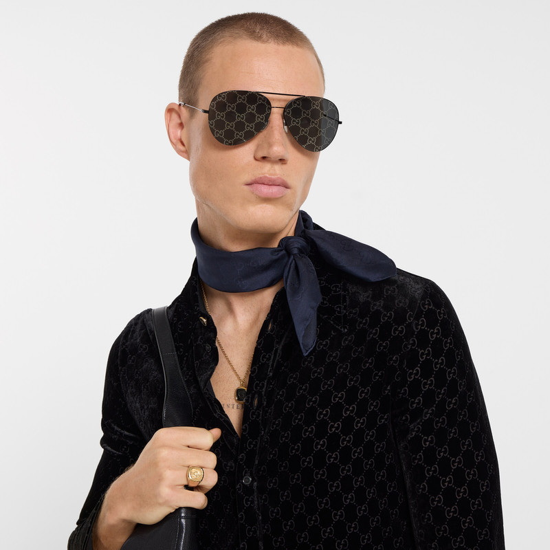 GG silk cotton pocket square 3