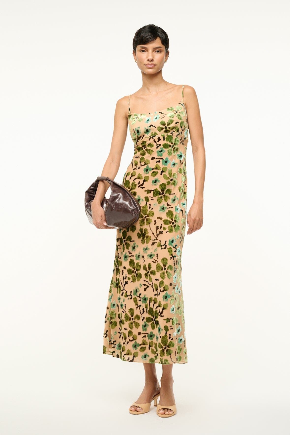 STAUD DIANNA DRESS MOSS FLORAL TAPESTRY - 2