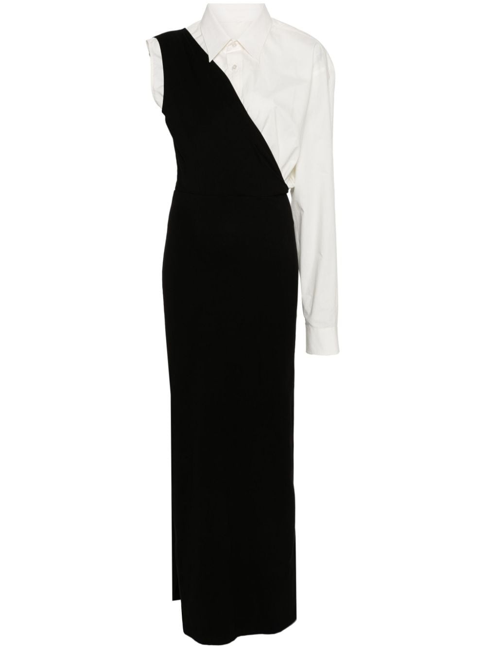 single-sleeve maxi dress - 1