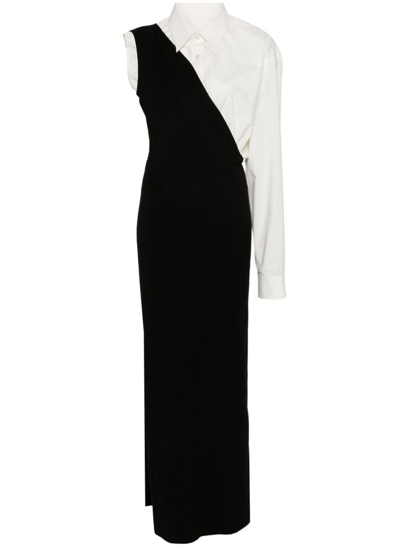 single-sleeve maxi dress 1