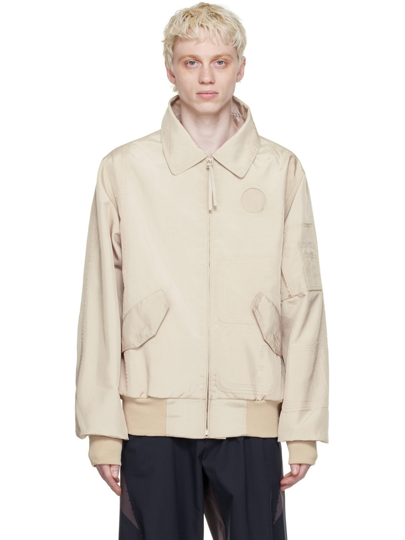 Beige Polyester Bomber Jacket 1